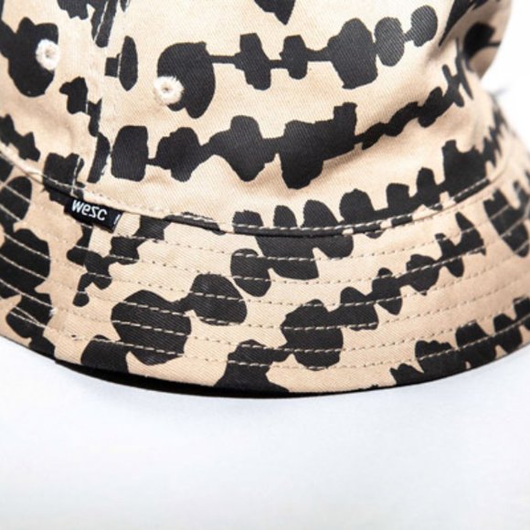 WESC Dot Stripe Black Beige Bucket Hat - Picture 5 of 7